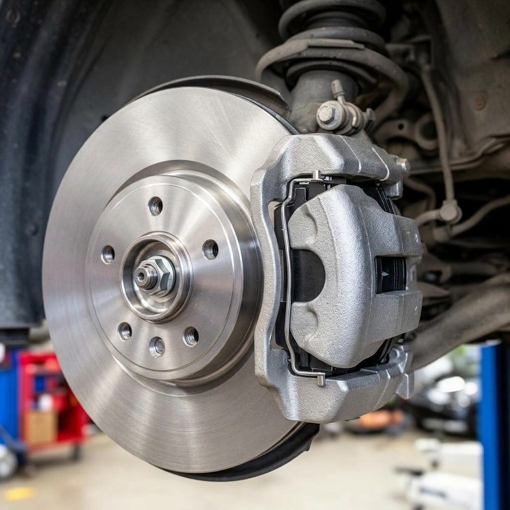 New brake rotor and pads after service at DKD Grease N Gears